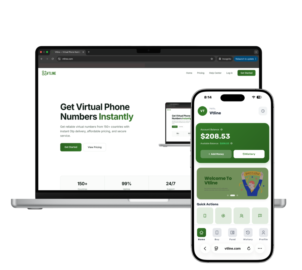 Vtline dashboard preview